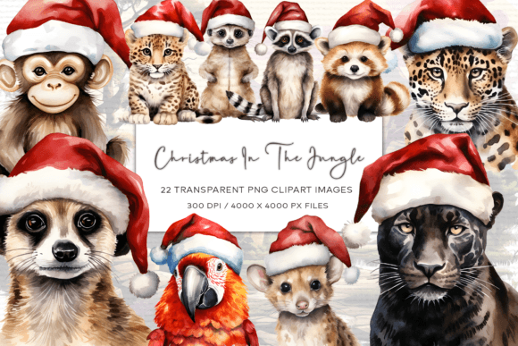Download Christmas Jungle Animals Clipart - Jungle animals clipart Collection