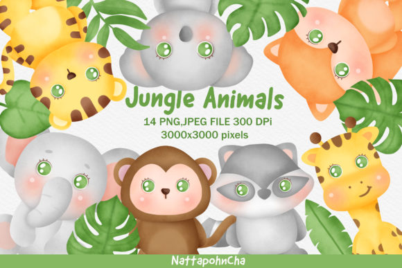 Download Cute Jungle Animals Clipart Bundle. - Jungle animals clipart Collection