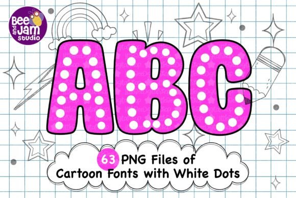 Download Cartoon Retro with White Dots Fonts, PNG - White Collection