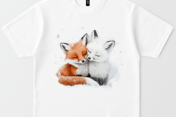 Download Winter Fox Couple PNG Cozy Red &amp; White F - White Collection