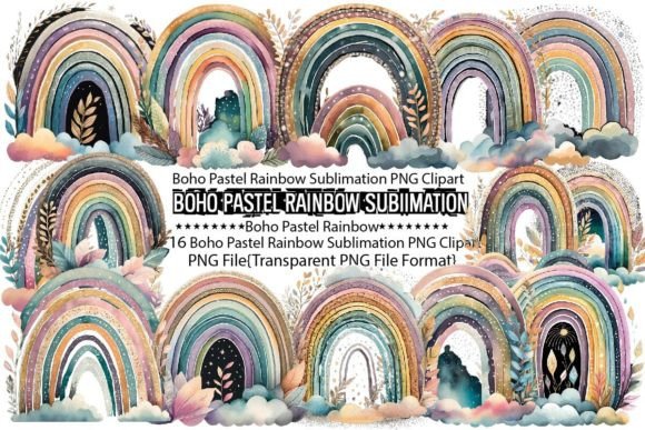 Download Boho Pastel Rainbow Sublimation Bundle - Pastel Collection