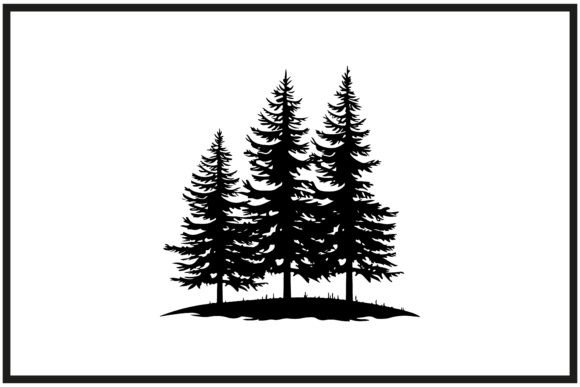 Download Silhouette of Pine Trees Vector Clipart - Silhouette Collection