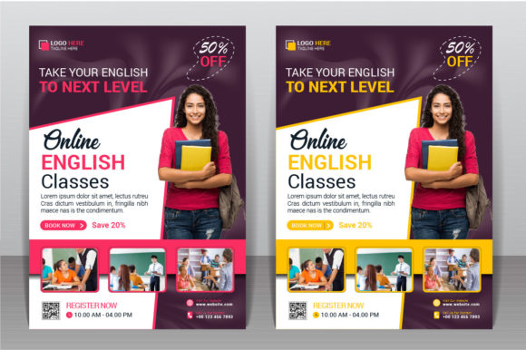 Download Learn English Language Flyer Design - Premium Bundle