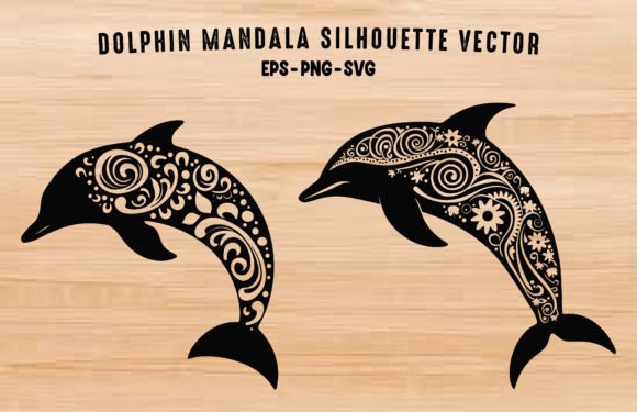 Download Dolphin Mandala SVG Clipart Silhouette - Silhouette Collection