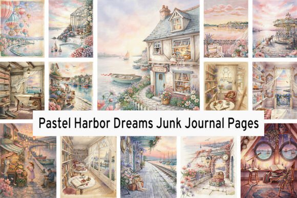 Download Pastel Harbor Dreams Junk Journal Pages - Premium Resources