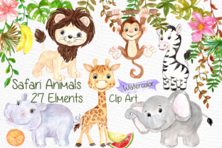 Download Watercolor Safari Animals Clipart Kids Jungle Animals Clipart - Jungle animals clipart Collection